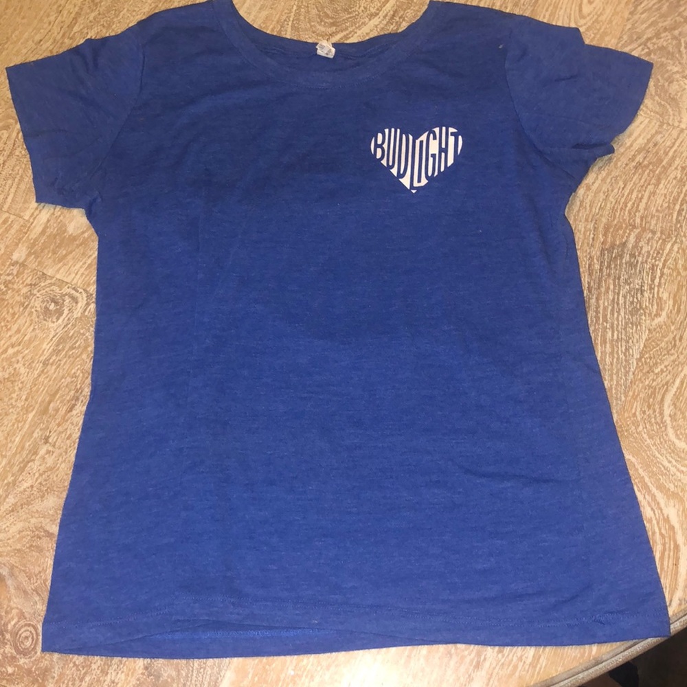 Bud light proud women shirt medium large blue